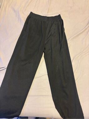 Black Elastic-Waist Casual Pants